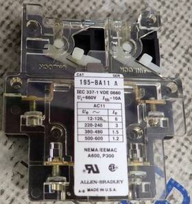 195-ba11 Allen-bradley Auxiliary Contact Ser. A 660v 10a A600