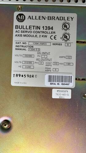 1jar4wn8 Allen-bradley Allen- Bulletin Axis Module 1394 2kw