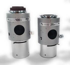 Pcb38101 Nikon Pair Of Projection Lens 100x And 25x For V-12 Optical Comparators