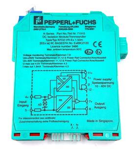 Kfd2-vr-ex1.50m Pepperl Fuchs Kfd2-vr-ex 1.50m Dc Isolation Module Part No. 71915 K-system Euc