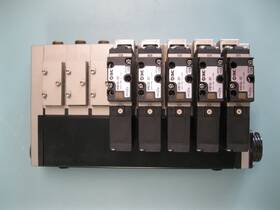 Vfr2100-3fz Smc Manifold W 5 Pneumatic Solenoid Valves A8