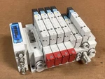 Smc 7 Valve Bank EX260-SMJ1 (6) SY5200-5U1 + (1) SY5100-5U1 (4) SY50M-60-1A. Fixed Price $100.00.