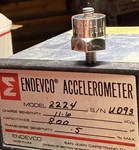 Tested Endevco 2224C Accelerometer With Box Data #E3 11.6PC/G. Fixed Price $50.00.