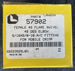 Set Of (2) Lawson 57902 Female Elbow G45 Series Crimp-on End Fittings 5/16. Fixed Price $15.00.