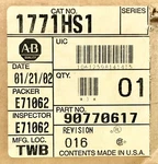 Allen Bradley 1771 HS1 Imc 121 Axis Servo Controller 90770517 HM3A. Fixed Price $850.00.