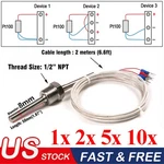 Rtd PT100 Ohm Probe Sensor 50MM Npt 1/2'' Thread With Insulation Lead Wire. Fixed Price $14.24.