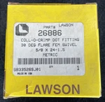 Lawson 26886 Coll-o-crimp Dot Fitting 30 Degree Flare Female Swivel 5/8 X 24-1.5. Fixed Price $15.00.