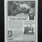 South Bend Precision Lathe Workshop Bench Metalworking Machine 1938 Vtg Print Ad. Fixed Price $13.99.