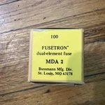 Fuse Box Of 100 MDA-2 MDA2 Dual-element Bussmann Ceramic. Fixed Price $48.00.